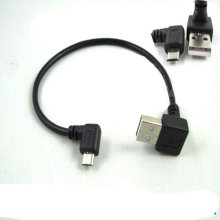 Mikro-USB-Mann-linker Winkel zum USB-weiblichen Kabel rechtwinkligen Mikro-Usb-Adapter 15cm